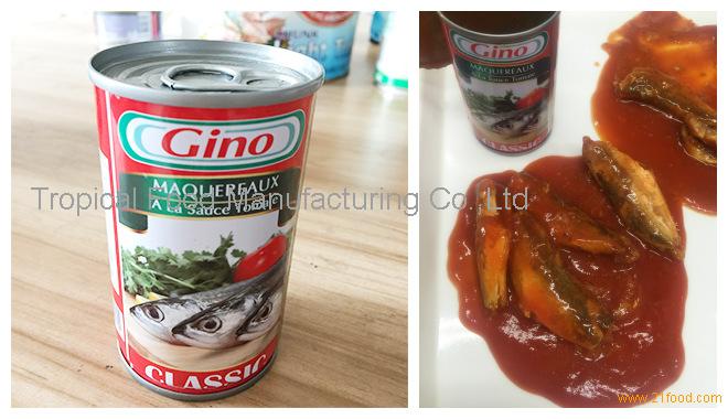 Canned mackerel in tomato sauce 155g for NAFDAC