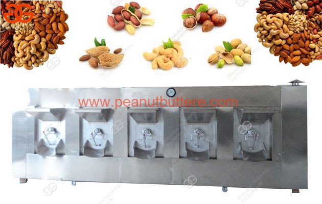 Large capacity roasting machine for nuts