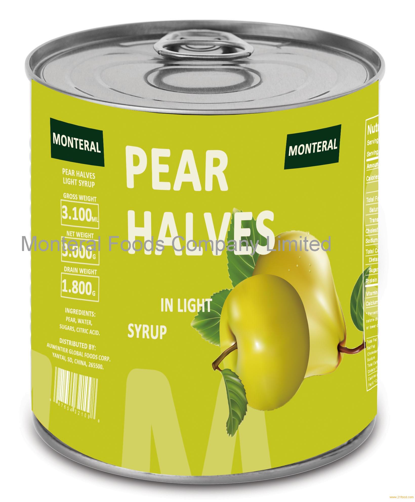 Canned Pear In Light Syrup China Monteral Price Supplier 21food   Monteral 00240460 