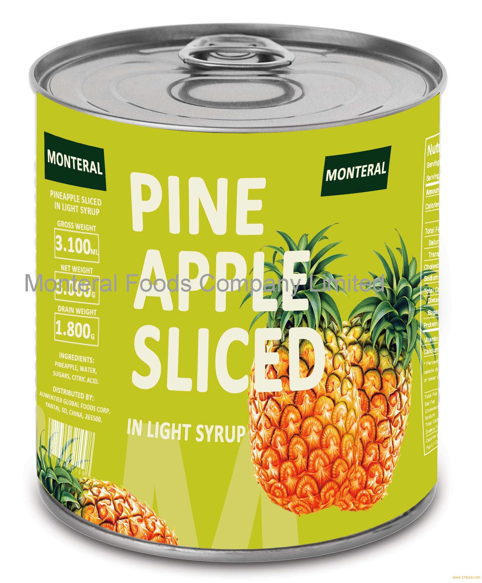 Canned Pineapple in Light Syrup,China Monteral price supplier - 21food