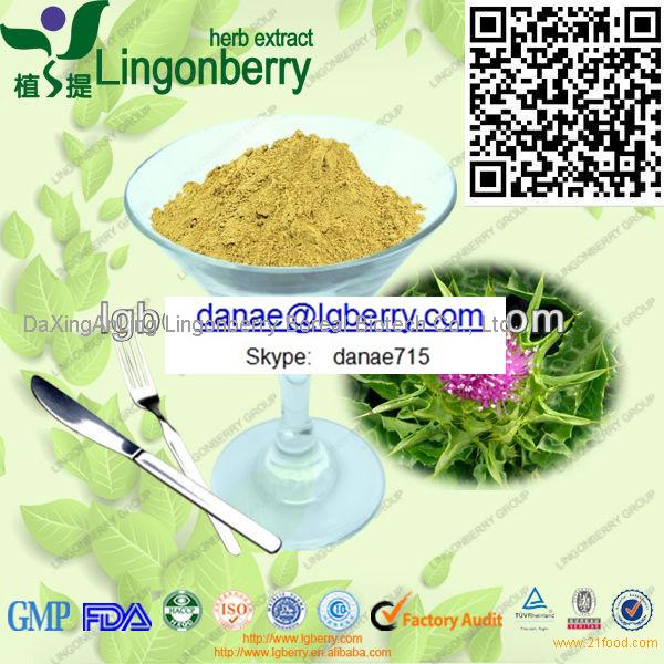 Milk thistle Extract, Silymarin 80% GMP factory,China Lingonberry price ...