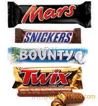 Snickers, Mars Chocolate, Twix, Kitkat, Bounty, Nutella