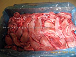 Frozen Pork Tongues Swiss Cut