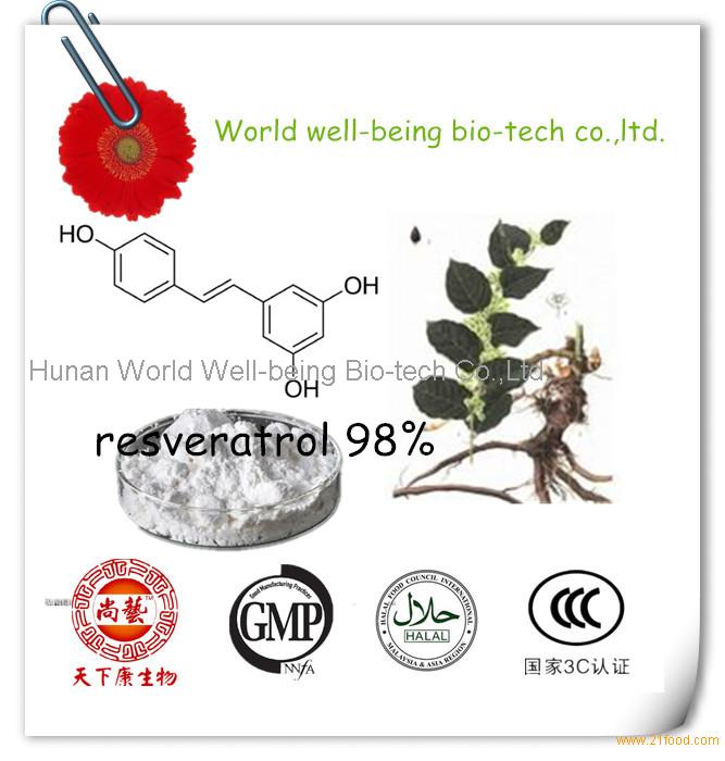 Polygonum Cuspidatum Extract/Giant Knotweed Extract/Resveratrol 98% CAS:501-36-0