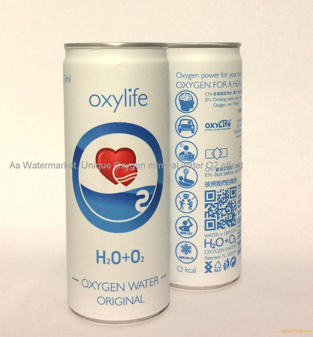 Oxygen water. Oxylife water PURE energy drink