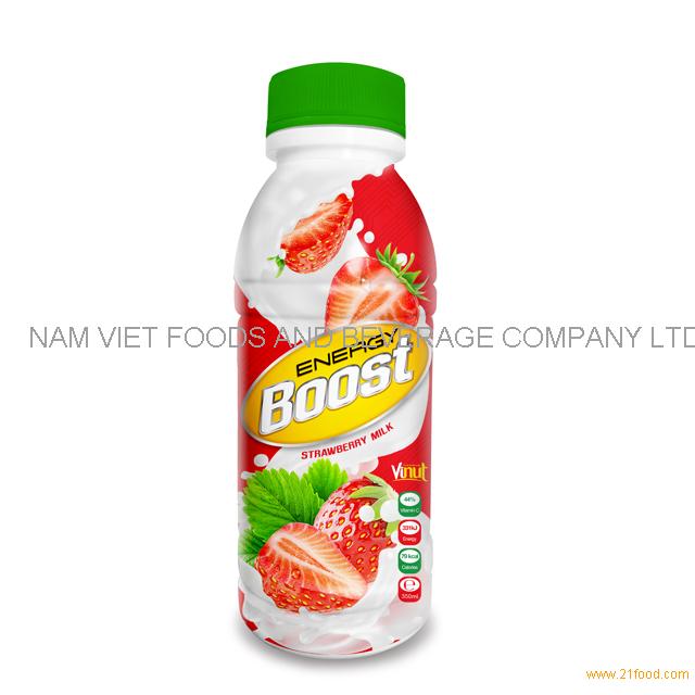 350ml Bottle Energy Boost Strawberry Milk Drink