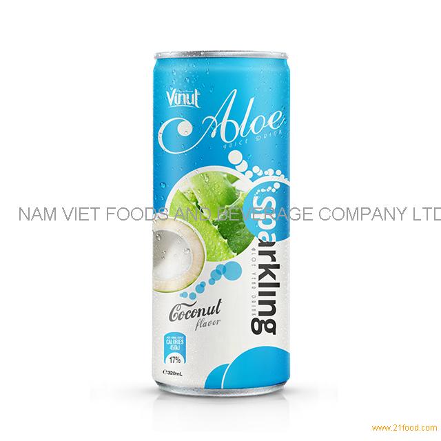 320ml Canned Sparkling Aloe vera drink with coconut flavor