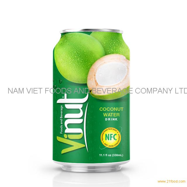 330ml Canned Coconut water juice drink,Vietnam VINUT price supplier