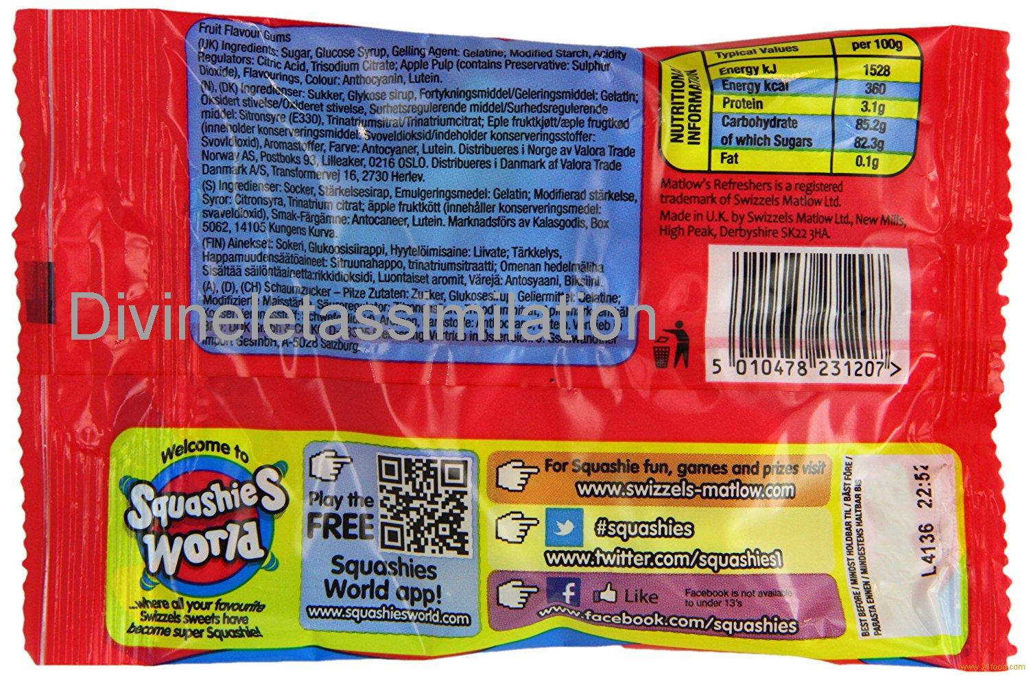 Swizzels Matlow Refresher Squashies 45 g (Pack of 24),Cameroon Swizzels ...