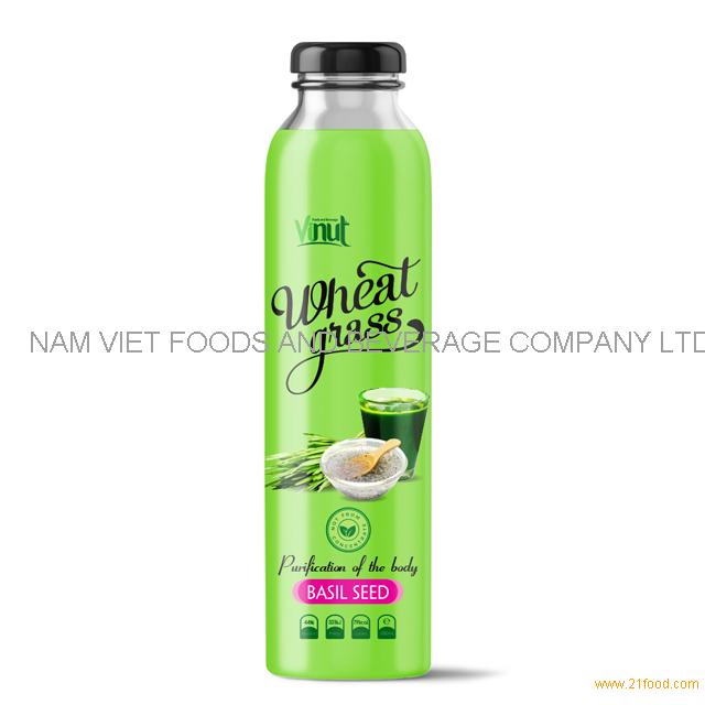 300ml Bottle Wheatgrass juice with Basil seed flavour