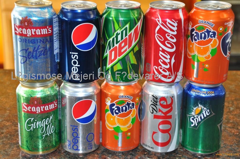 Кока-Кола, Диетическая Кола, Кола-Зеро, Фанта и Спрайт, Банки и бутылки с безалкогольными напитками