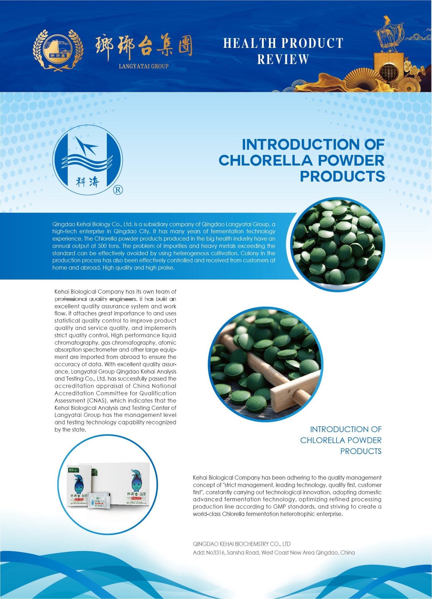 Factory Supply Chlorella with Protein 55% by Fermentation