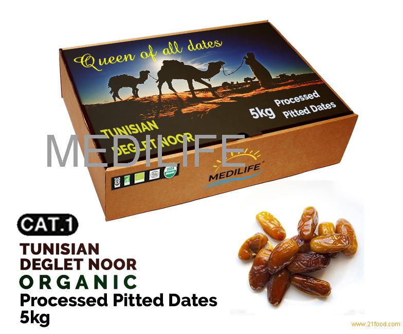 Processed Pitted Organic Dates, Carton box 5 kg