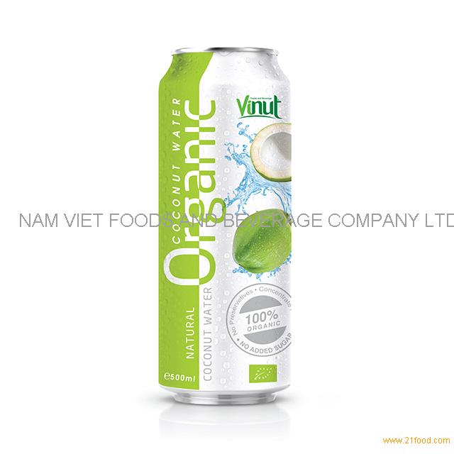 500ml Canned Organic Coconut Water - no Sugar, No preservative ( EU Organic Certification)