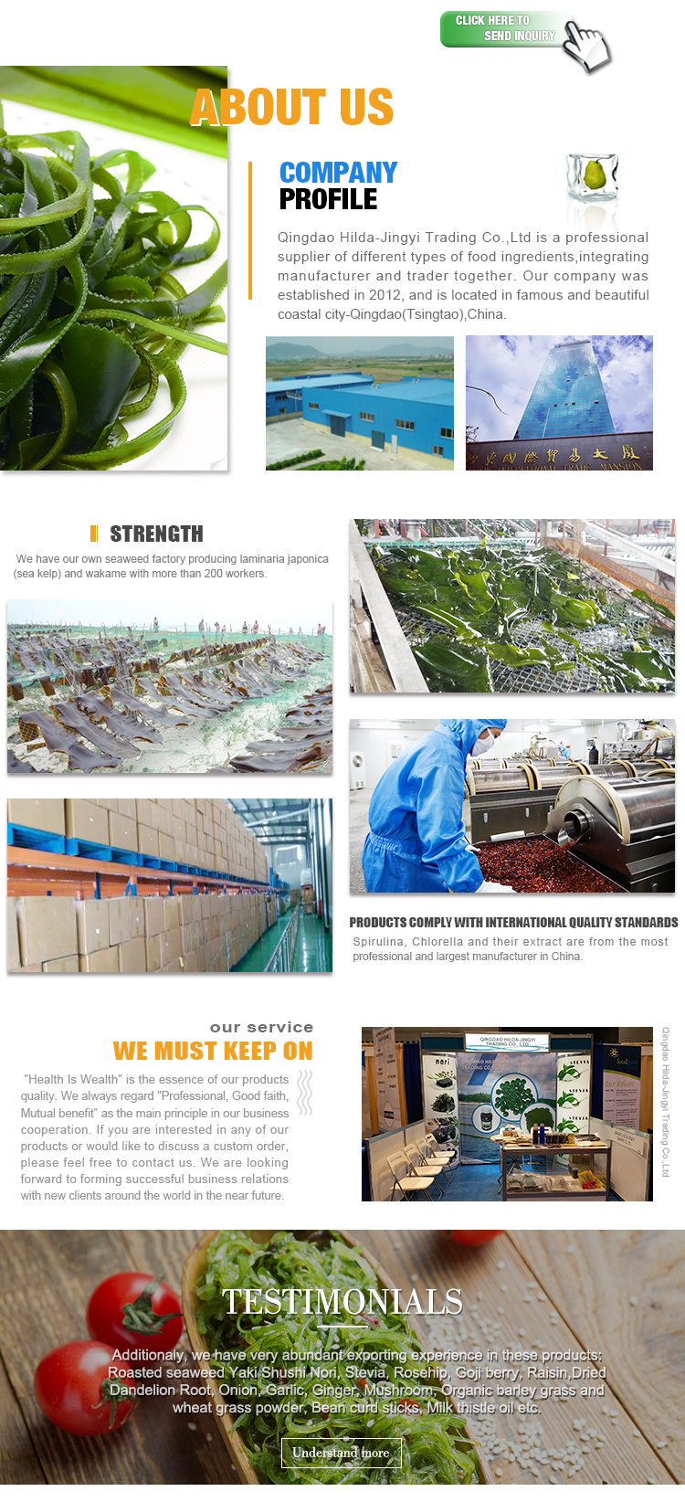 High Quality of Machine Dried Cut Sea Kelp for Laminaria Salad