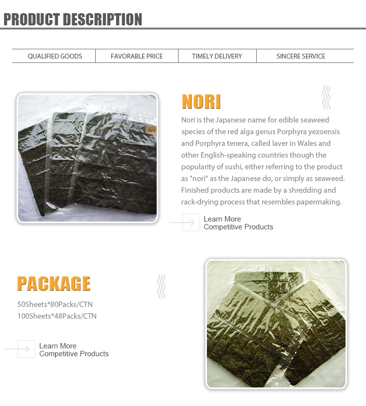 Roasted Seaweed Laver Kosher Yaki Sushi Nori