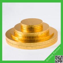 9mm thickness gold wood cake board cake drum
