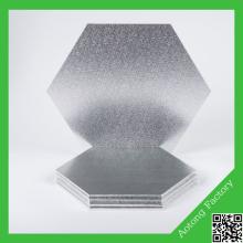 5mm hexagon silver mdf cake board cake drum