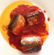 CANNED DOTTED SARDINE PILCHARDS IN TOMATO SAUCE