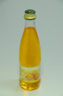 Orange Carbonated Soft Drink in Glass Bottle