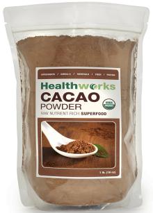 Healthworks Raw Certified Organic Cacao Powder, 1 lb