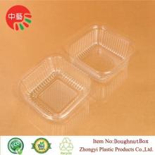 clear square clamshell plastic food box for doughnut