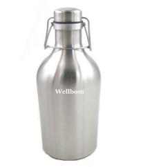 Stainless steel Beer Growler 64 oz - Craft Beer Bar Brewery Bottles 2 Liter Keg home brew