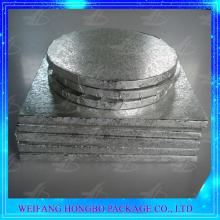 round and square silver foil corrugated cake drum board