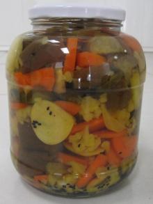 pickled   mixed   vegetables  in glass jar 1500ml /vegetaran canned food