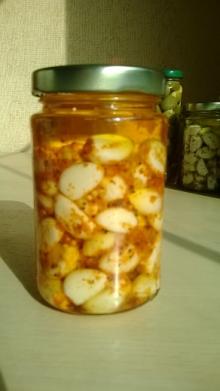 canned spicy garlic in oil /canned garlic / canned spicy/ canned vegetables/ pickled vegetables