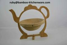 Bamboo Wooden Tea Pot Style Folding Collapsible Fruit Basket Mat