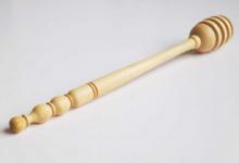 Natural Round Bamboo Wood Honey Dipper/Spoon with Laser Logo