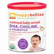 Happy Bellies Organic  Super  Cereals DHA, & Pre & Probiotics + Choline Organic Oatmeal Cereal
