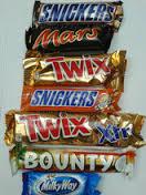 Kinder Chocolate, Snickers, Mars, Bounty Twix, Kitkat