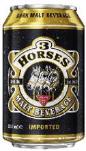 3 Horse Dark Malt Beverage in can (Non-alcoholic malt)