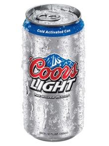 Silver Can Coors Light beer