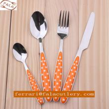 Fashionable Design Polka Dot Colorful Plastic Handle Cutlery