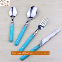 Elegant Design Party Wedding Bule Plastic Handle Cutlery Flatware