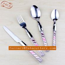 48 Piece Flatware Set Stainless Steel Plastic Handles