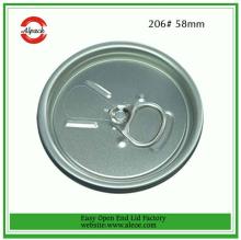 206#58mm aluminium fruit juice can easy open lid company