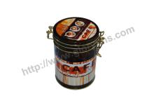 Round Coffee Tin Can with lock on 2 sides 95*130mmH