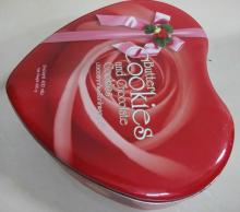 Heart shaped Tin Box for cookie 250*235*73mmH