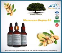 100% Bio certified Organic Argan oil in glass bottle with dropper .
