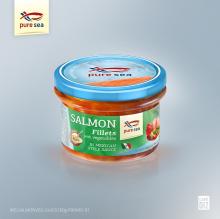 Salmon Fillets with vegetables in mexican style sauce