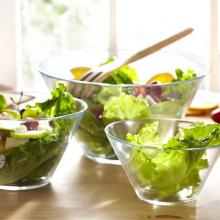 salad glass bowl, glass plate, glass saucer, glass dishes