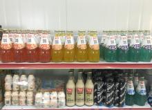 Assort of Fruit Flavored Basil Seed Juice in 300ml Glass bottle