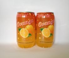 Orange flavored Carbonated Drink in 340ml transparent PET CAN