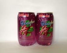 Grape flavored Carbonated Drink in 340ml transparent PET CAN