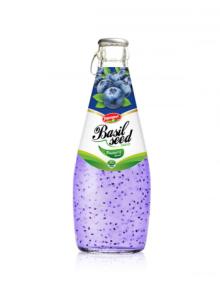 Fruit Juice Basil Seed Drink Blueberry Flavour In Glass Bottle