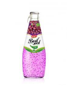 Fruit Juice Basil Seed Drink Grape Flavour In Glass Bottle